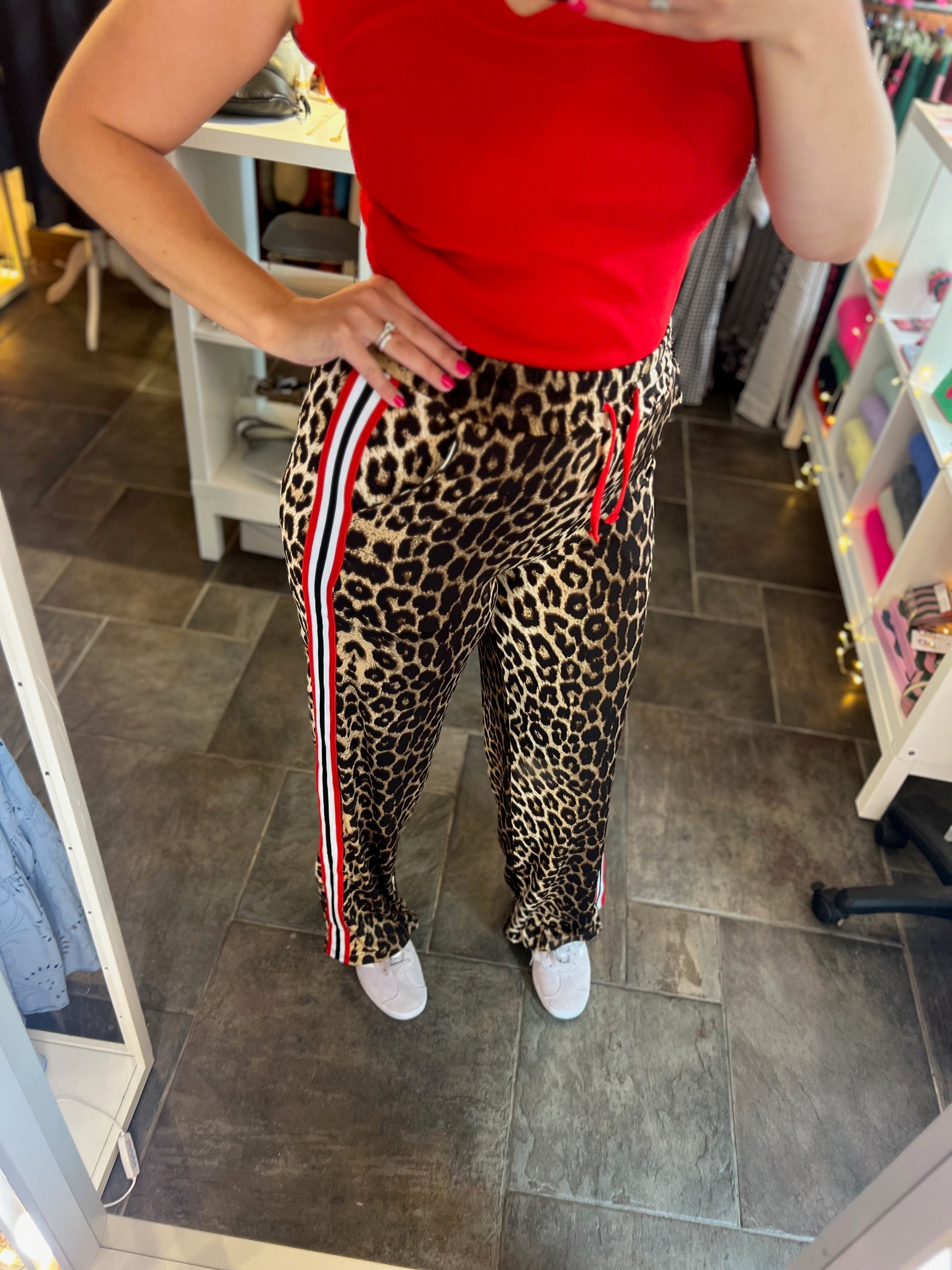 Leopard Stripe Sports Lux Trousers